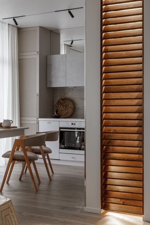 Фотография: Кухня и столовая в стиле Современный, Эко, Квартира, Проект недели, Сочи, 2 комнаты, 40-60 метров – фото на INMYROOM