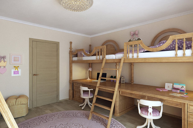Фото из портфолио Детская для трех девочек – фотографии дизайна интерьеров на INMYROOM