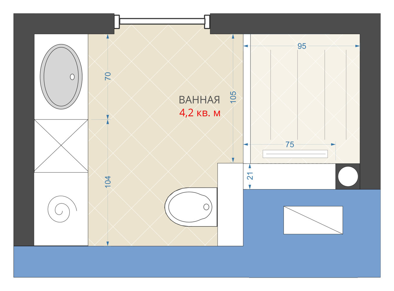 Фотография: Планировки в стиле , Ванная, Перепланировка, Анастасия Киселева, Максим Джураев, Хрущевка, ГМС-1, 1605 – фото на INMYROOM Фотография: Планировки в стиле , Ванная, Перепланировка, Анастасия Киселева, Максим Джураев, Хрущевка, ГМС-1, 1605 – фото на INMYROOM