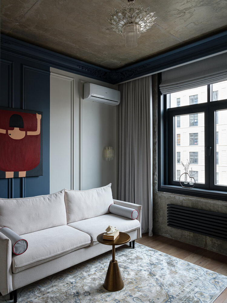 Фотография: Гостиная в стиле Современный, Эклектика, Квартира, Проект дня, Москва, Монолитный дом, 2 комнаты, 40-60 метров, Мария Синельникова – фото на INMYROOM