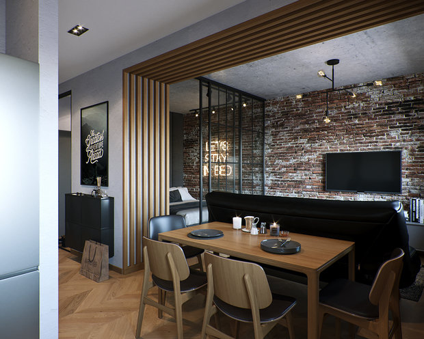 Фото из портфолио Квартира холостяка 37кв.м. – фотографии дизайна интерьеров на INMYROOM