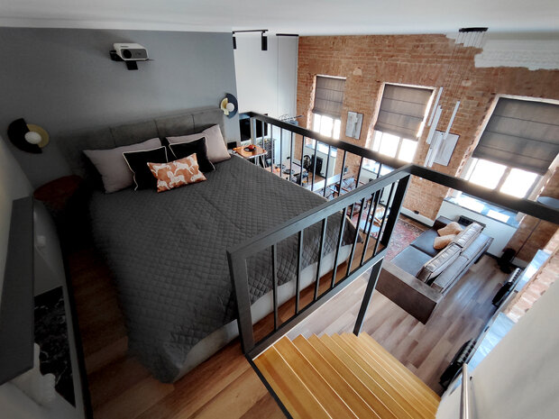 Фотография: Спальня в стиле Лофт, Эклектика, Квартира, Студия, Проект дня, Кирпичный дом, 40-60 метров, современный с элементами лофта, Оренбург, эклектика: парижский шик, Алла Розова – фото на INMYROOM