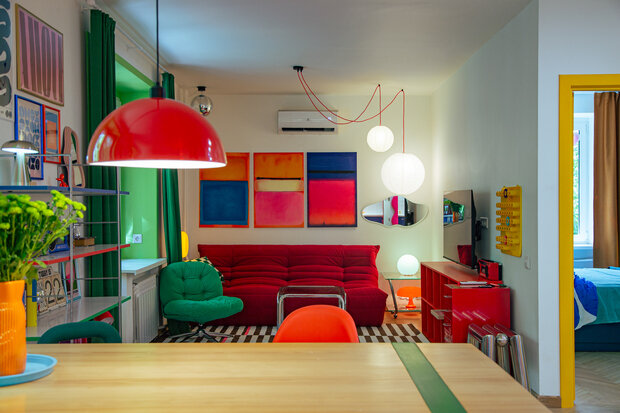 Фотография:  в стиле Современный, Эклектика, Винтажный, Квартира, Проект дня, Москва, Кирпичный дом, 2 комнаты, 40-60 метров, Павел Фотеев – фото на INMYROOM