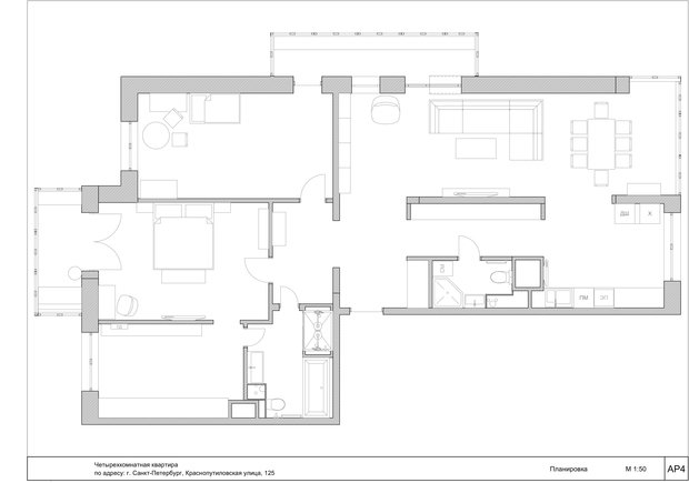 Фотография: Планировки в стиле Современный, Эклектика, Квартира, Проект недели, Красный, Бежевый, Синий, Коричневый, Санкт-Петербург, Наталия Худая, Кирпичный дом, 3 комнаты, Более 90 метров – фото на INMYROOM