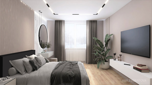 Фото из портфолио Проект спальни 22 кв.м – фотографии дизайна интерьеров на INMYROOM