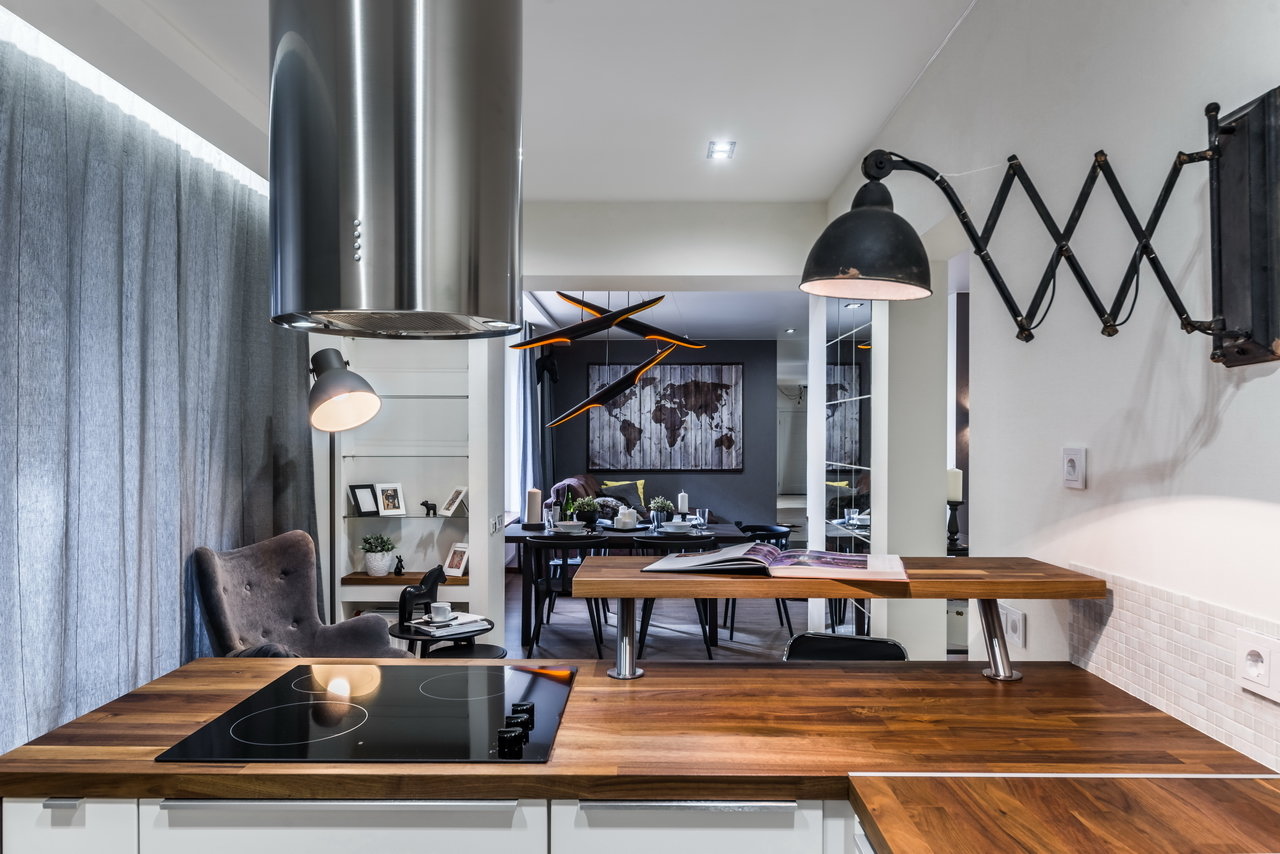 Фотография: Кухня и столовая в стиле Современный, Квартира, Проект дня, Санкт-Петербург, новостройка, Монолитный дом, Арина Волкова, Андрей Белимов-Гущин, 2 комнаты, Более 90 метров – фото на INMYROOM Фотография: Кухня и столовая в стиле Современный, Квартира, Проект дня, Санкт-Петербург, новостройка, Монолитный дом, Арина Волкова, Андрей Белимов-Гущин, 2 комнаты, Более 90 метров – фото на INMYROOM