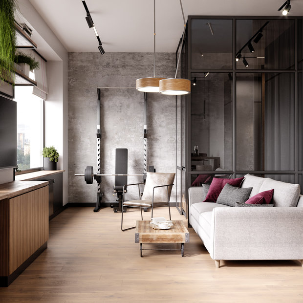 Фотография: Гостиная в стиле Лофт, Минимализм, Современный, Квартира, Студия, Проект недели, Москва, Татьяна Безверхая, 40-60 метров, TB Design – фото на INMYROOM
