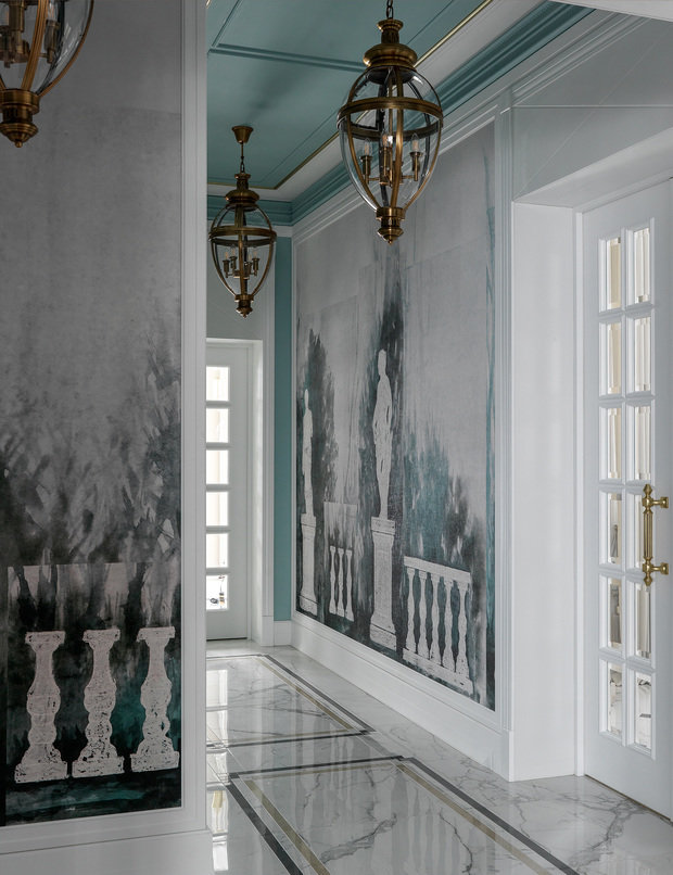 Фотография: Прихожая в стиле Классический, Современный, Дом, Проект недели, Зеленый, Бежевый, Желтый, Голубой, Более 90 метров, TaupeHome, ПРЕМИЯ INMYROOM – фото на INMYROOM