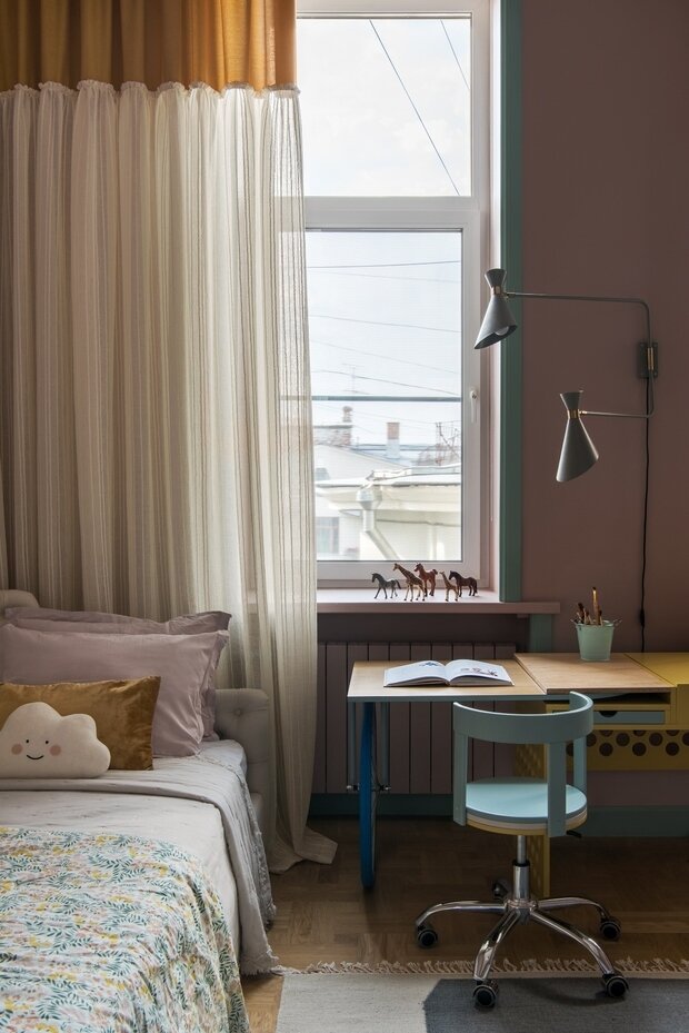 Фотография: Детская в стиле Современный, Эклектика, Винтажный, Квартира, Проект дня, Москва, 4 и больше, Более 90 метров, Наталья Митракова, Эксклюзивные проекты – фото на INMYROOM