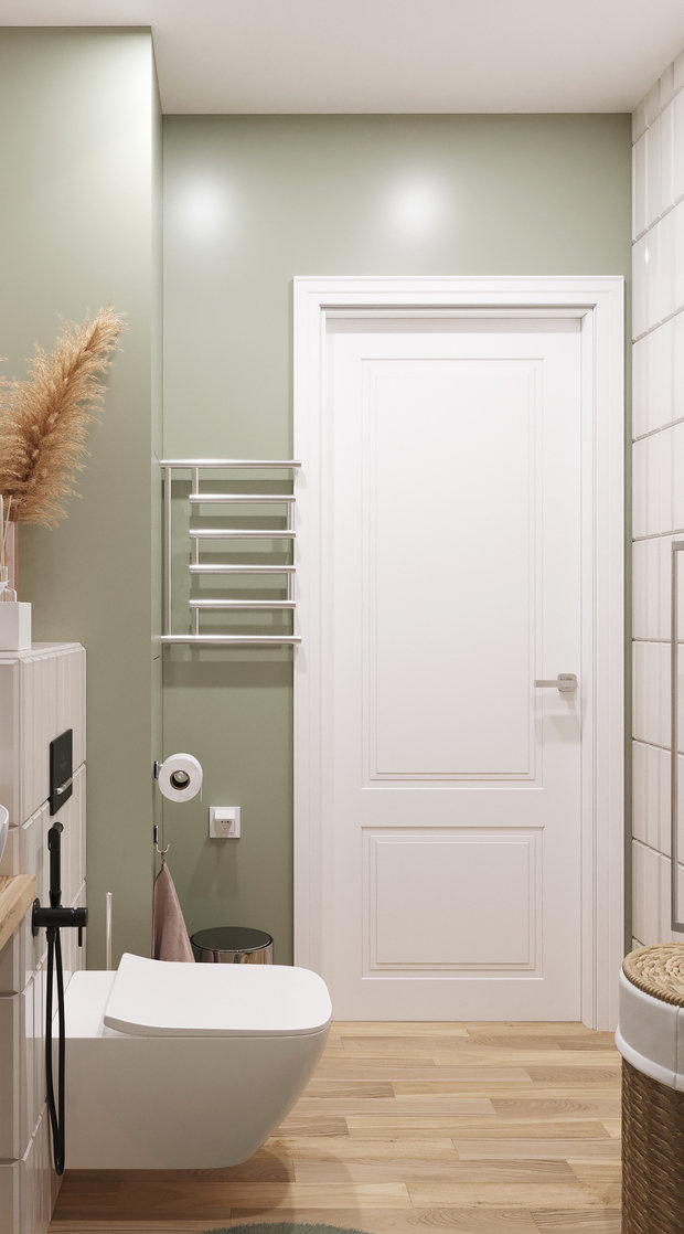 Фотография: Ванная в стиле Скандинавский, Современный, Прихожая, Квартира, Проект недели, Ленинградская область, Панельный дом, 3 комнаты, 40-60 метров – фото на INMYROOM