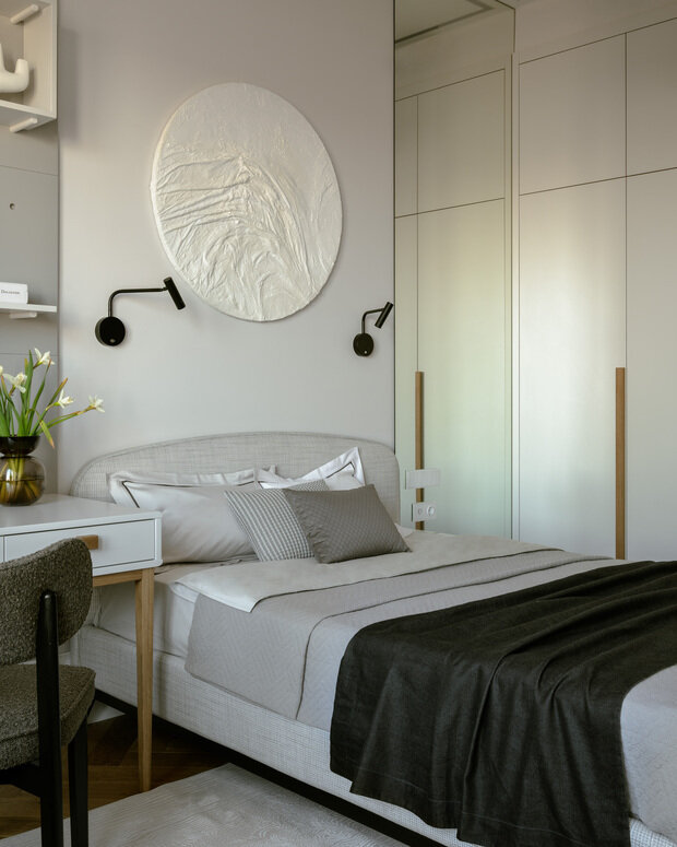 Фотография: Спальня в стиле Классический, Современный, Эклектика, Квартира, Проект дня, Монолитный дом, 4 и больше, Более 90 метров, современный с элементами классики и роскоши, Тата Шушнина – фото на INMYROOM