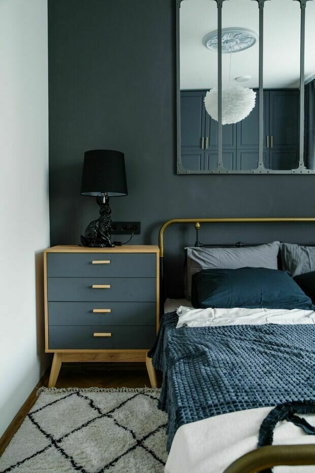 Фотография: Спальня в стиле Скандинавский, Современный, Эклектика, Минимализм, Квартира, Проект недели, Сталинка, 2 комнаты, 40-60 метров, Москав – фото на INMYROOM