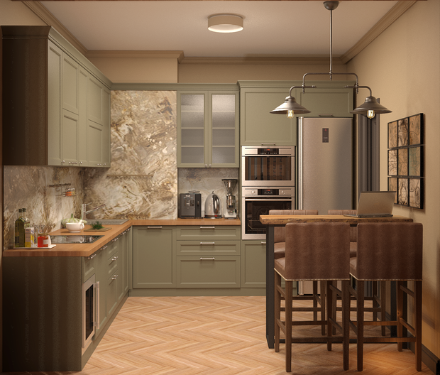 Визуализация интерьера кухни в современном стиле
