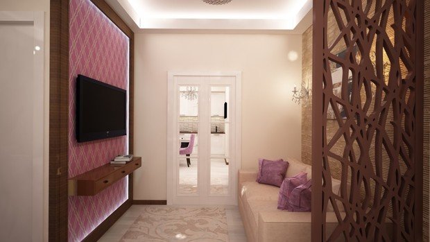 Фото из портфолио Розовое Арт Дэко в 2-комнатной квартире – фотографии дизайна интерьеров на INMYROOM