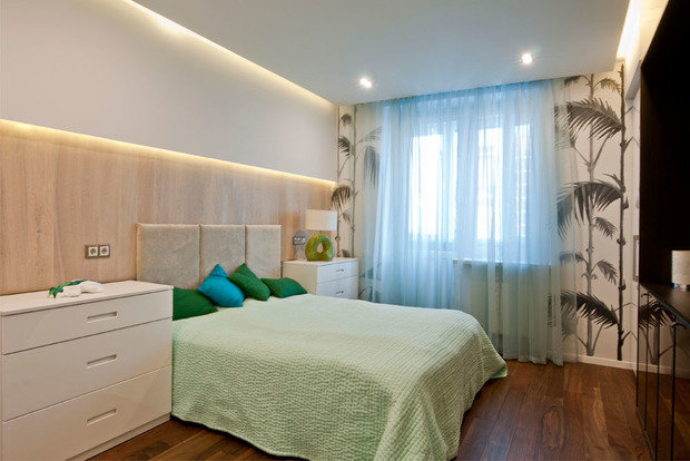 Фотография: Спальня в стиле Современный, Квартира, Проект недели, Московская область, Реутов, новостройка, Яна Страхатова, Сергей Страхатов, Арт Клуб студия, Монолитный дом, 2 комнаты, 60-90 метров – фото на INMYROOM