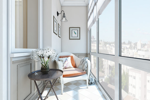 Фотография: Балкон в стиле Прованс и Кантри, Современный, Квартира, Проект недели, Новая Москва, Коммунарка, Монолитный дом, 3 комнаты, 60-90 метров, Дарья Денисова – фото на INMYROOM