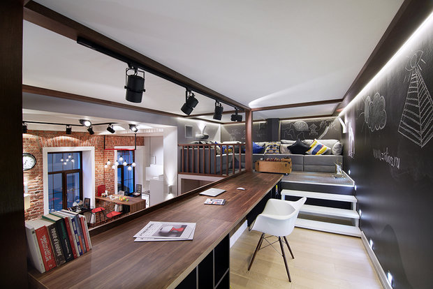 Фотография: Кабинет в стиле Современный, Лофт, Квартира, Проект недели, Санкт-Петербург, Михаил Жилин, Николая Жилин, Мария Романова, Zhilin_Brothers, Старый фонд – фото на INMYROOM