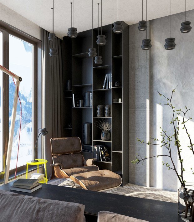 Фото из портфолио Брутальная, двухуровневая квартира в Сочи – фотографии дизайна интерьеров на INMYROOM