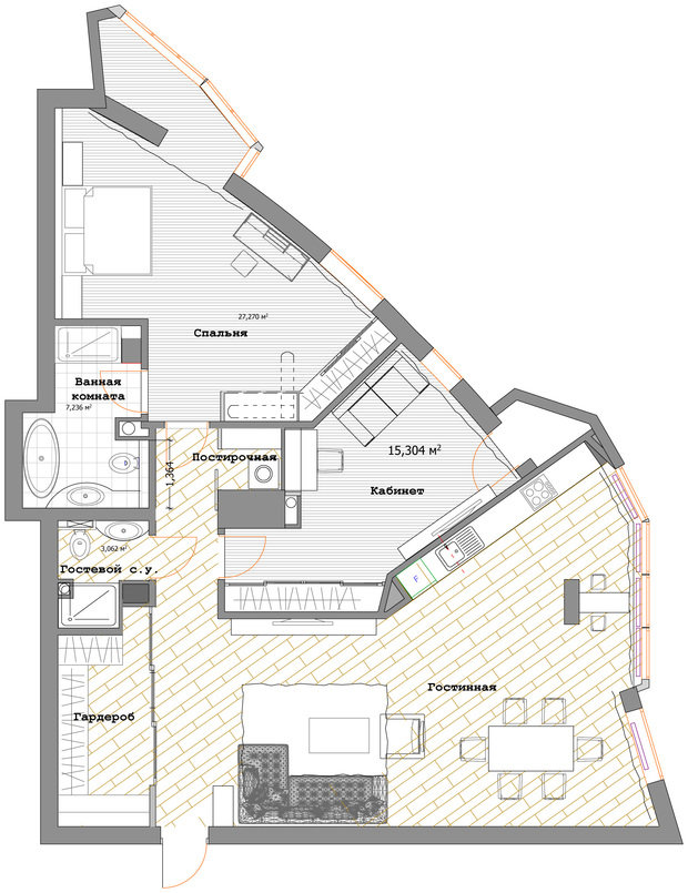 Фотография: Планировки в стиле , Квартира, Дома и квартиры, Ар-деко – фото на INMYROOM