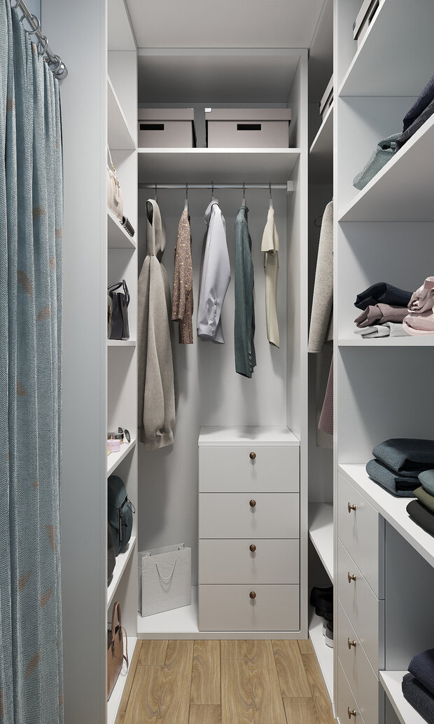 Фотография: Гардеробная в стиле Современный, Эклектика, Квартира, Проект дня, Санкт-Петербург, Ирина Собыленская, Панельный дом, 3 комнаты, 40-60 метров, 60-90 метров – фото на INMYROOM