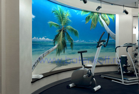 Дизайн проект тренажерной комнаты в коттедже 