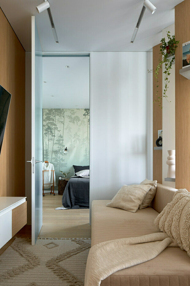 Фотография: Гостиная в стиле Современный, Минимализм, Эко, Квартира, Проект недели, Монолитный дом, 2 комнаты, 40-60 метров, Студия дизайна интерьеров Алексея Сушкова, Алексей Сушков, Белгород – фото на INMYROOM