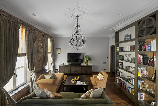 Фотография: Гостиная в стиле Прованс и Кантри, Квартира, Дома и квартиры, Проект недели – фото на INMYROOM