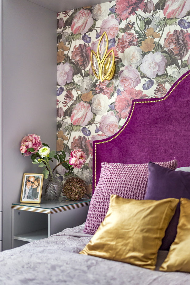 Фотография: Спальня в стиле Классический, Современный, Квартира, Проект недели, Москва, Кирпичный дом, 4 и больше, 60-90 метров, Юлия Левина – фото на INMYROOM