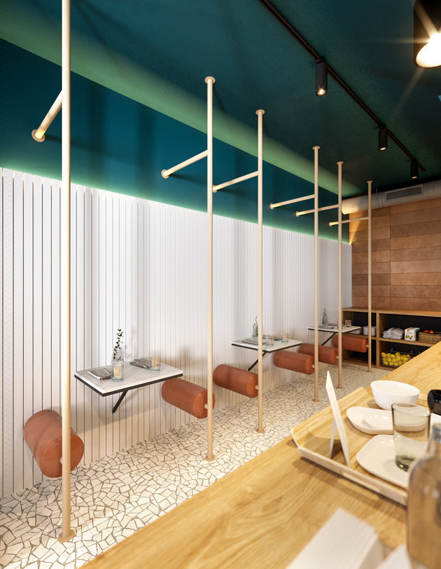 Фото из портфолио Кафе-бар "HAT" – фотографии дизайна интерьеров на INMYROOM