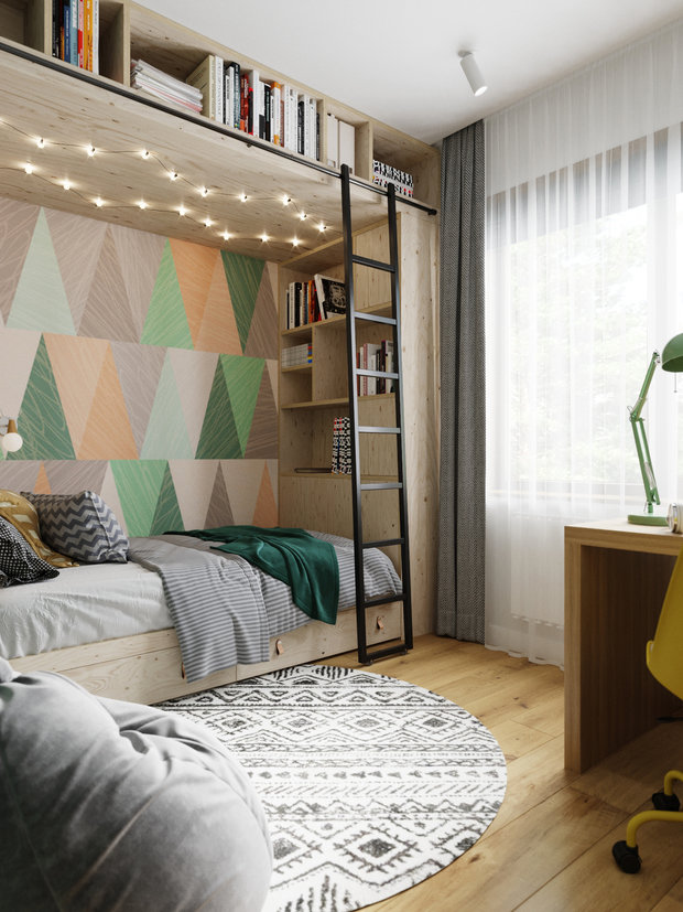 Фотография: Детская в стиле Современный, Скандинавский, Дом, Проект недели, Дача, Новосибирск, 3 комнаты, 60-90 метров, DS Mango – фото на INMYROOM