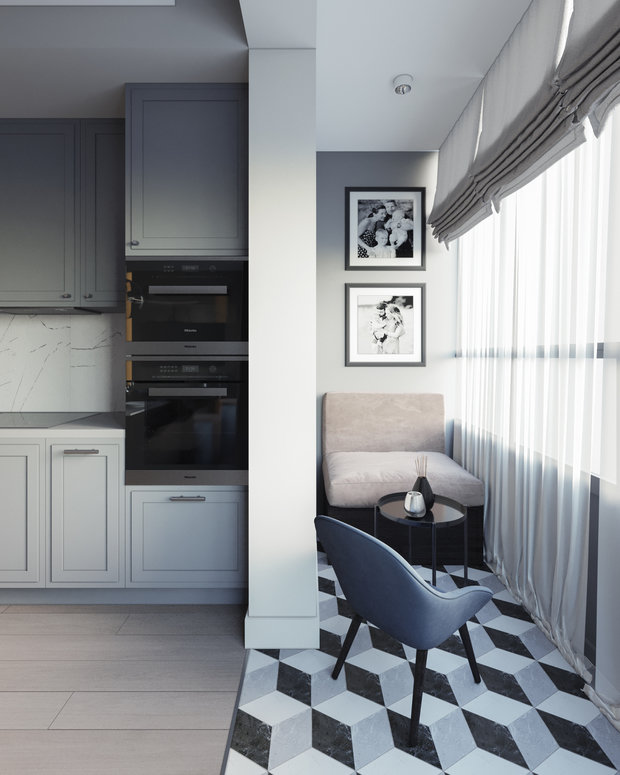 Фотография: Балкон в стиле Современный, Квартира, Проект недели, Санкт-Петербург, Estima, 2 комнаты, 40-60 метров, Монолитно-кирпичный, Студия Brush Up, ПРЕМИЯ INMYROOM – фото на INMYROOM