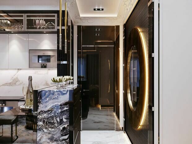 Фото из портфолио Квартира 55,5 м² в ЖК Селигер Сити: дорогие и оригинальные решения на каждом м² – фотографии дизайна интерьеров на INMYROOM