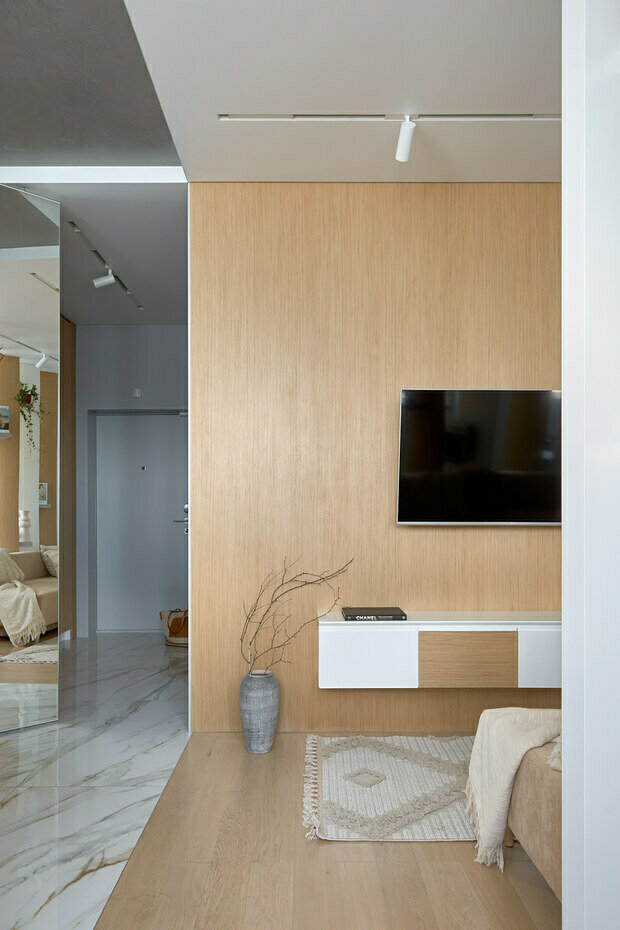 Фотография: Гостиная в стиле Современный, Минимализм, Эко, Квартира, Проект недели, Монолитный дом, 2 комнаты, 40-60 метров, Студия дизайна интерьеров Алексея Сушкова, Алексей Сушков, Белгород – фото на INMYROOM