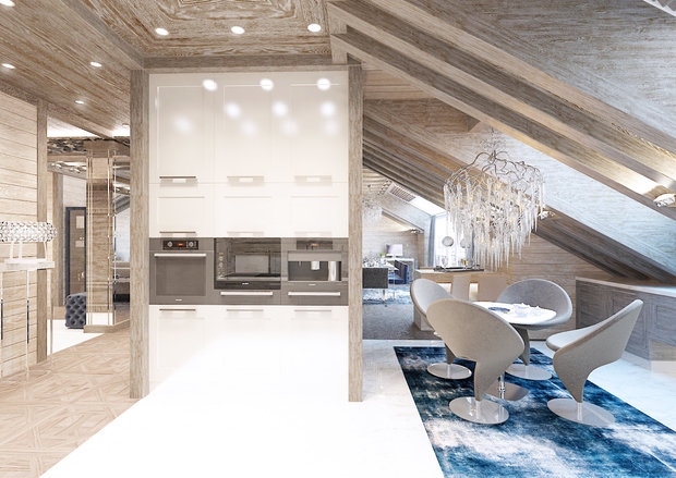 Фото из портфолио Мансардная квартира в Санкт-Петербурге  – фотографии дизайна интерьеров на INMYROOM