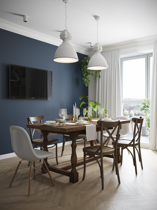 Фотография: Кухня и столовая в стиле Скандинавский, Квартира, Проект недели, Санкт-Петербург, Более 90 метров, Денис Красиков, Cartelle Design, двухуровневая квартира – фото на INMYROOM