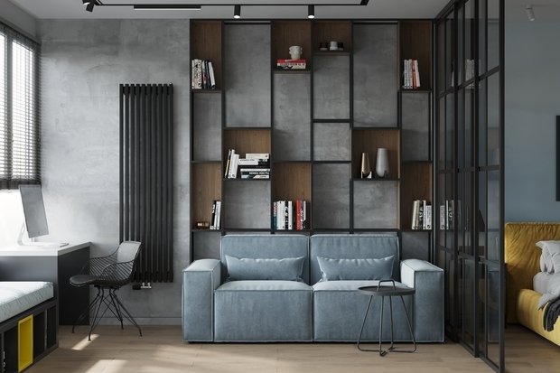 Фотография: Гостиная в стиле Современный, Квартира, Проект недели, Москва, 1 комната, 40-60 метров, Deus of House – фото на INMYROOM