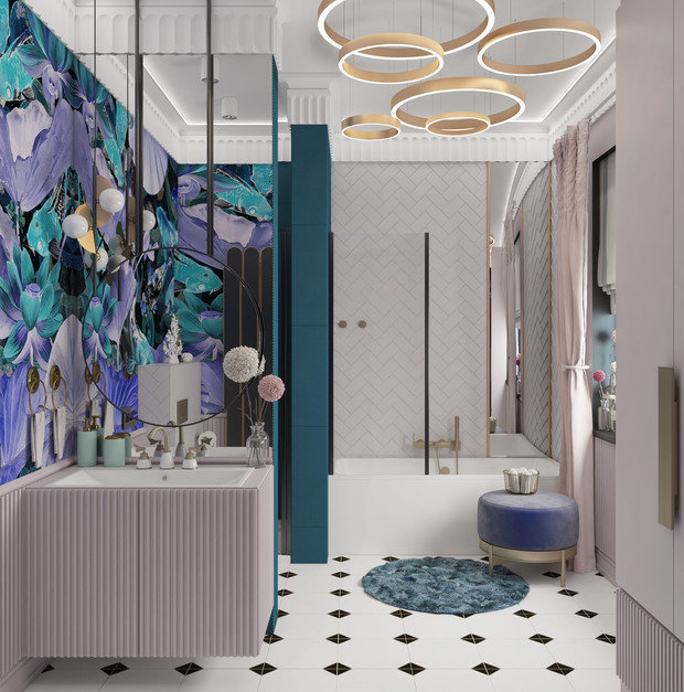 Фото из портфолио Яркая ванная комната🐠 в частном доме,г. Калининград. – фотографии дизайна интерьеров на INMYROOM