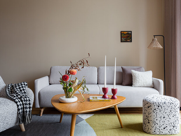 Фотография: Гостиная в стиле Современный, Джапанди, Квартира, Проект дня, Екатеринбург, 2 комнаты, 60-90 метров, Анастасия Заркуа – фото на INMYROOM