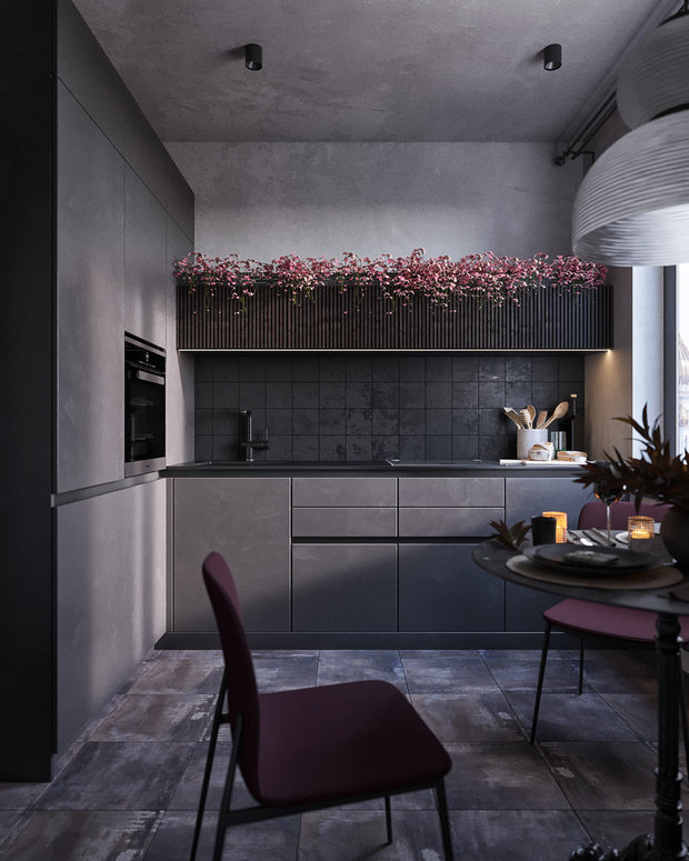 Фотография: Кухня и столовая в стиле Лофт, Эклектика, Квартира, Проект недели, Челябинск, 1 комната, до 40 метров, 40-60 метров, Tenso Interiors – фото на INMYROOM