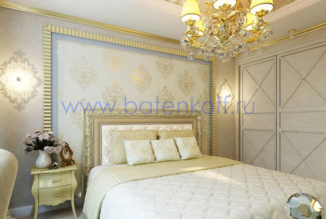 Дизайн проект спальни в квартире в ЖК Адмиральский от Батенькофф