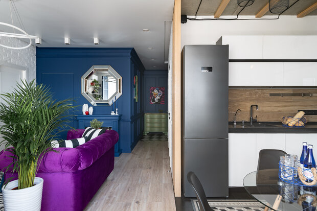 Фотография: Кухня и столовая в стиле Лофт, Современный, Эклектика, Квартира, Проект недели, Москва, 3 комнаты, 60-90 метров, Татьяна Архипова – фото на INMYROOM