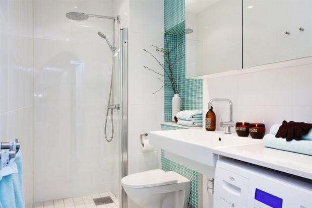 Фотография: Ванная в стиле Скандинавский, Малогабаритная квартира, Квартира, Дома и квартиры – фото на INMYROOM