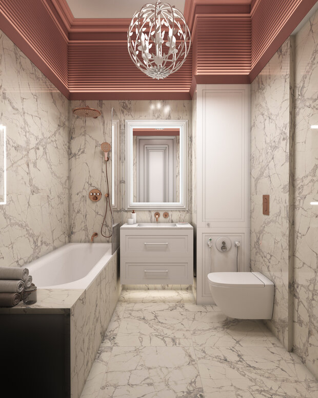 Фотография: Ванная в стиле Классический, Современный, Эклектика, Квартира, Проект недели, Одинцово, Монолитный дом, 2 комнаты, 40-60 метров, Andrei Lobin Design Buro, Андрей Лобин – фото на INMYROOM
