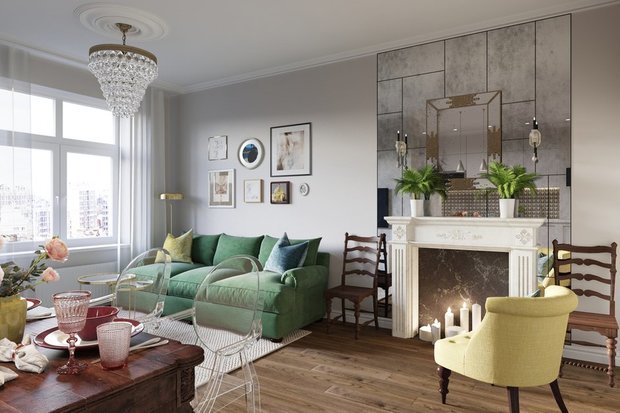 Фотография: Гостиная в стиле Эклектика, Декор интерьера – фото на INMYROOM