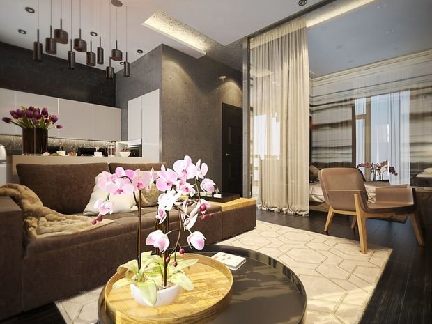 Фотография: Гостиная в стиле Современный, Декор интерьера, Малогабаритная квартира, Квартира, Студия – фото на INMYROOM