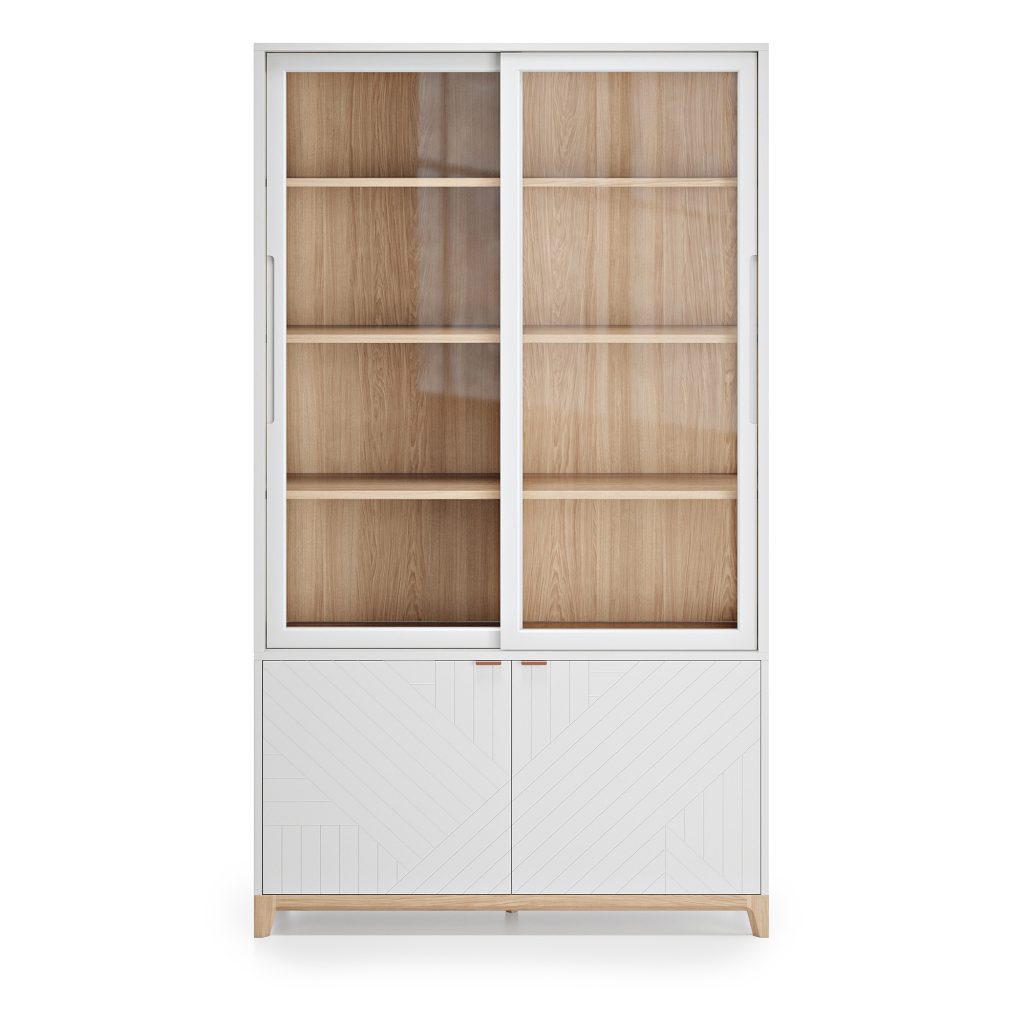 Шкаф-витрина Case CS182 светло-серого цвета