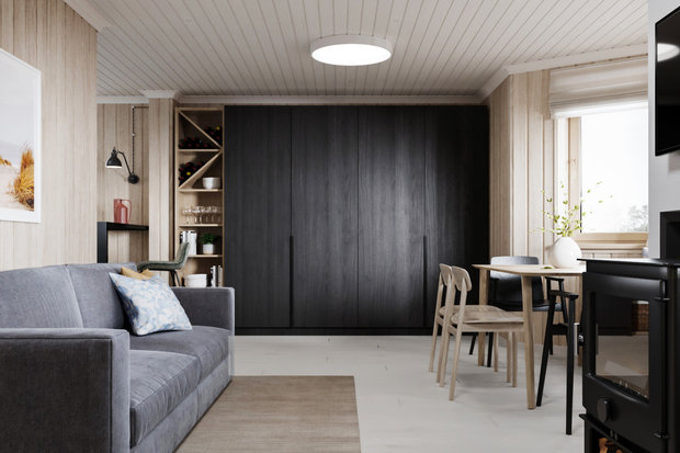 Фото из портфолио Загородный дом 30 м² – фотографии дизайна интерьеров на INMYROOM