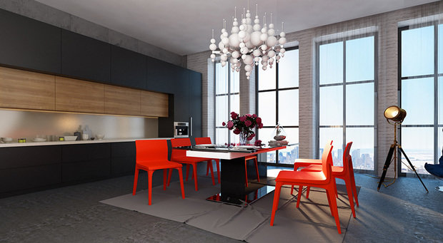 Фото из портфолио Дизайн загородного дома в стиле лофт – фотографии дизайна интерьеров на INMYROOM