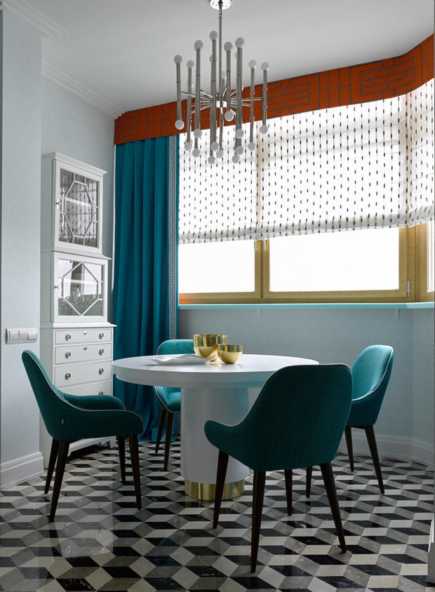 Фотография: Кухня и столовая в стиле Современный, Эклектика, Квартира, Проект недели, Москва, 4 и больше, Более 90 метров, Монолитно-кирпичный, Марина Жукова – фото на INMYROOM