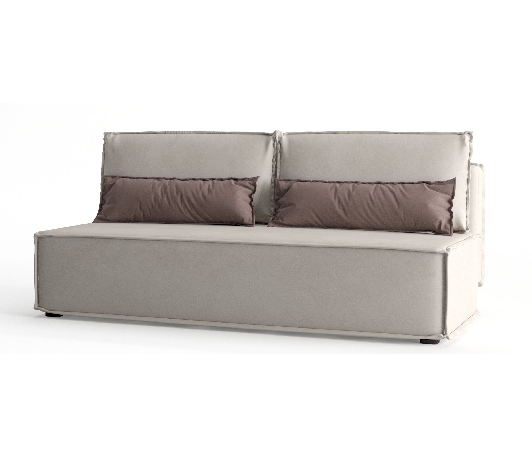 Диван-кровать Ли Рой Лайт в обивке из велюра кремового цвета